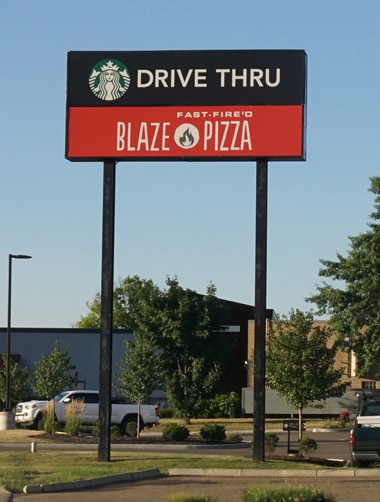 Starbucks and Blaze Pizza
