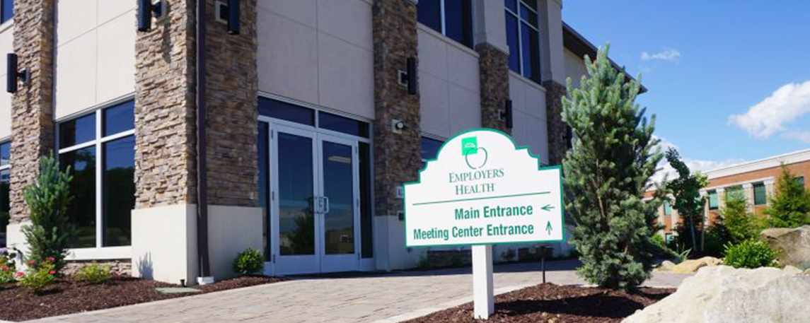 Employers Health Main Entrance Directional Sign - By Akers Signs